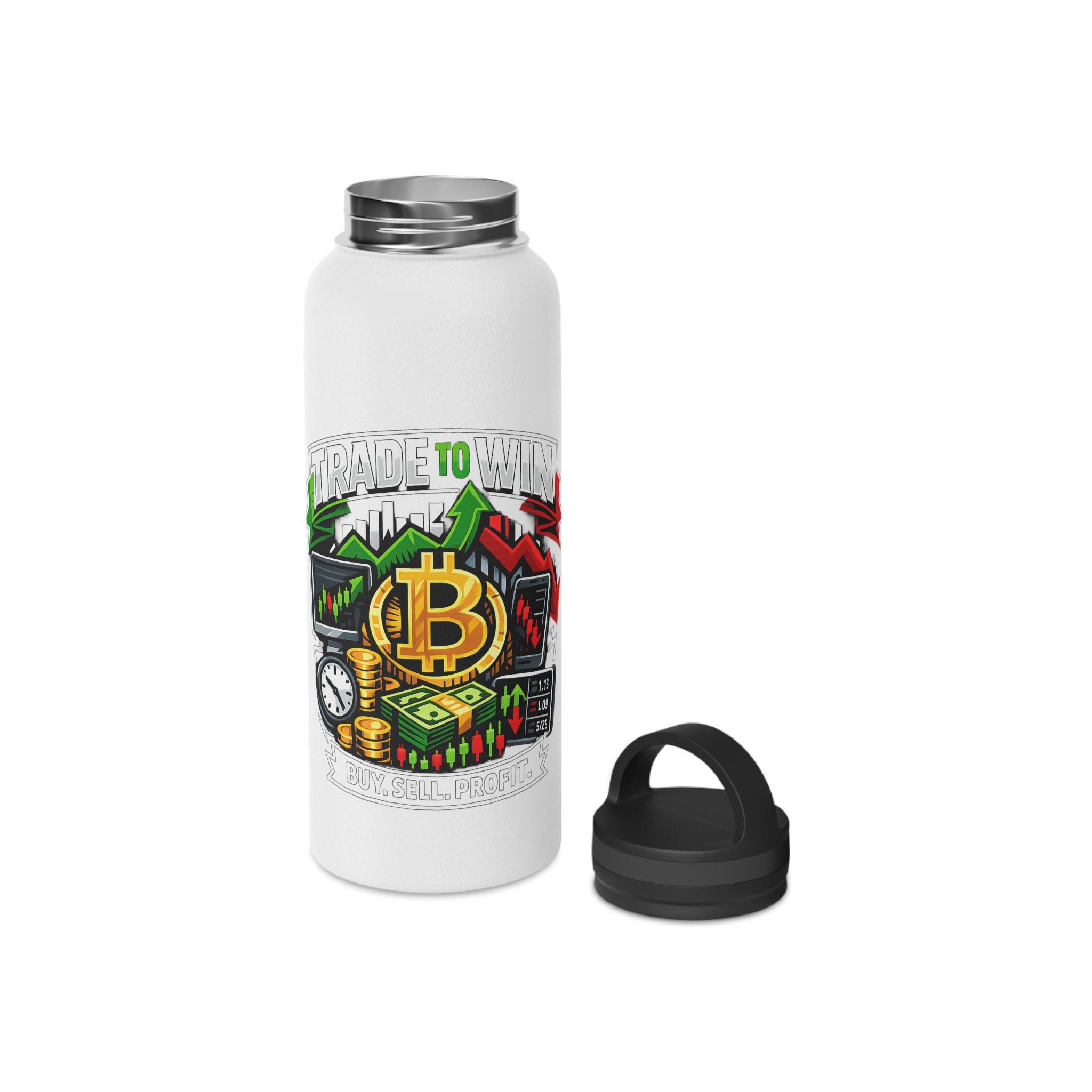 Trade to Win Stainless Steel Water Bottle — Buy Sell Profit