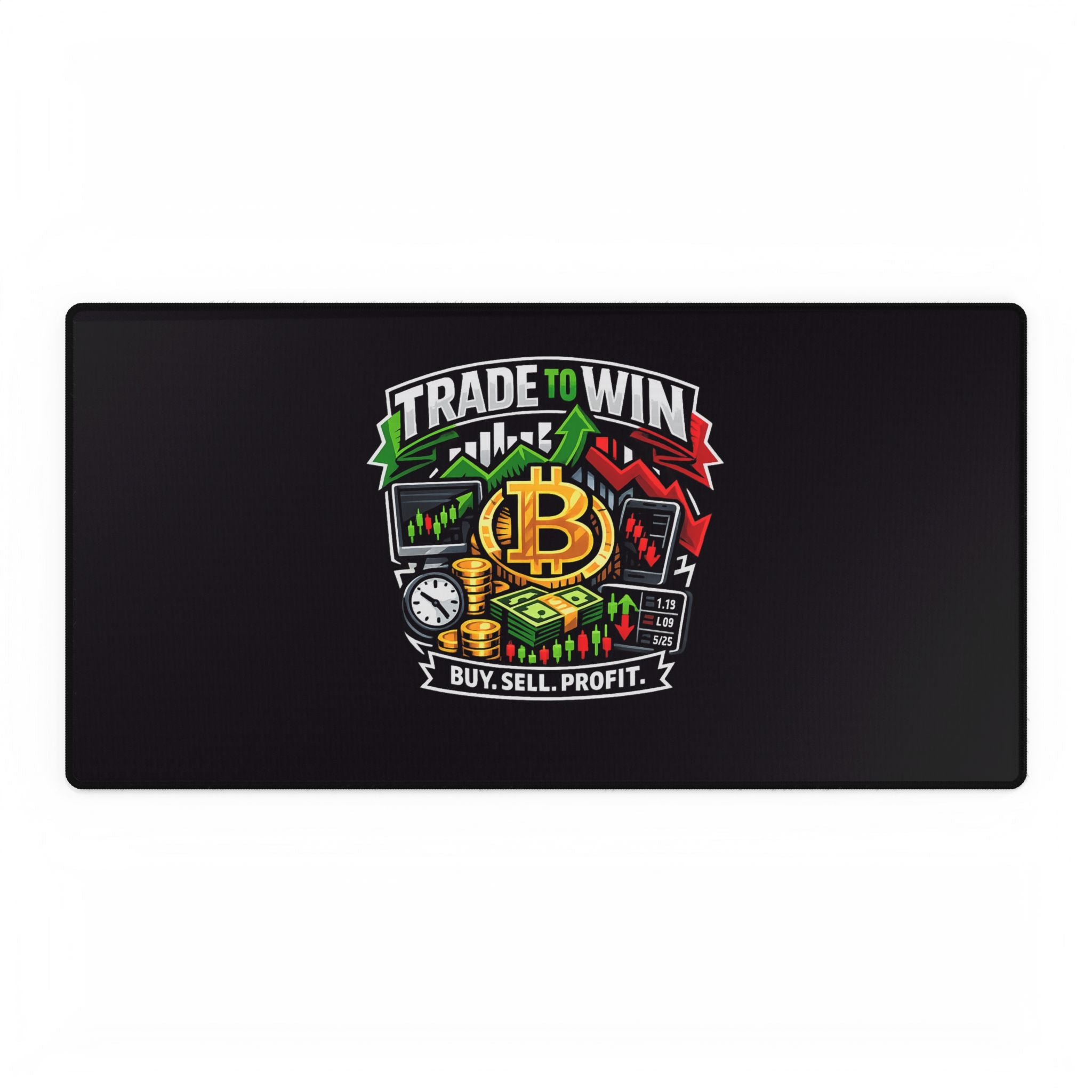 Trading Desk Mat — "Trade to Win, Buy Sell Profit" Mouse Pad
