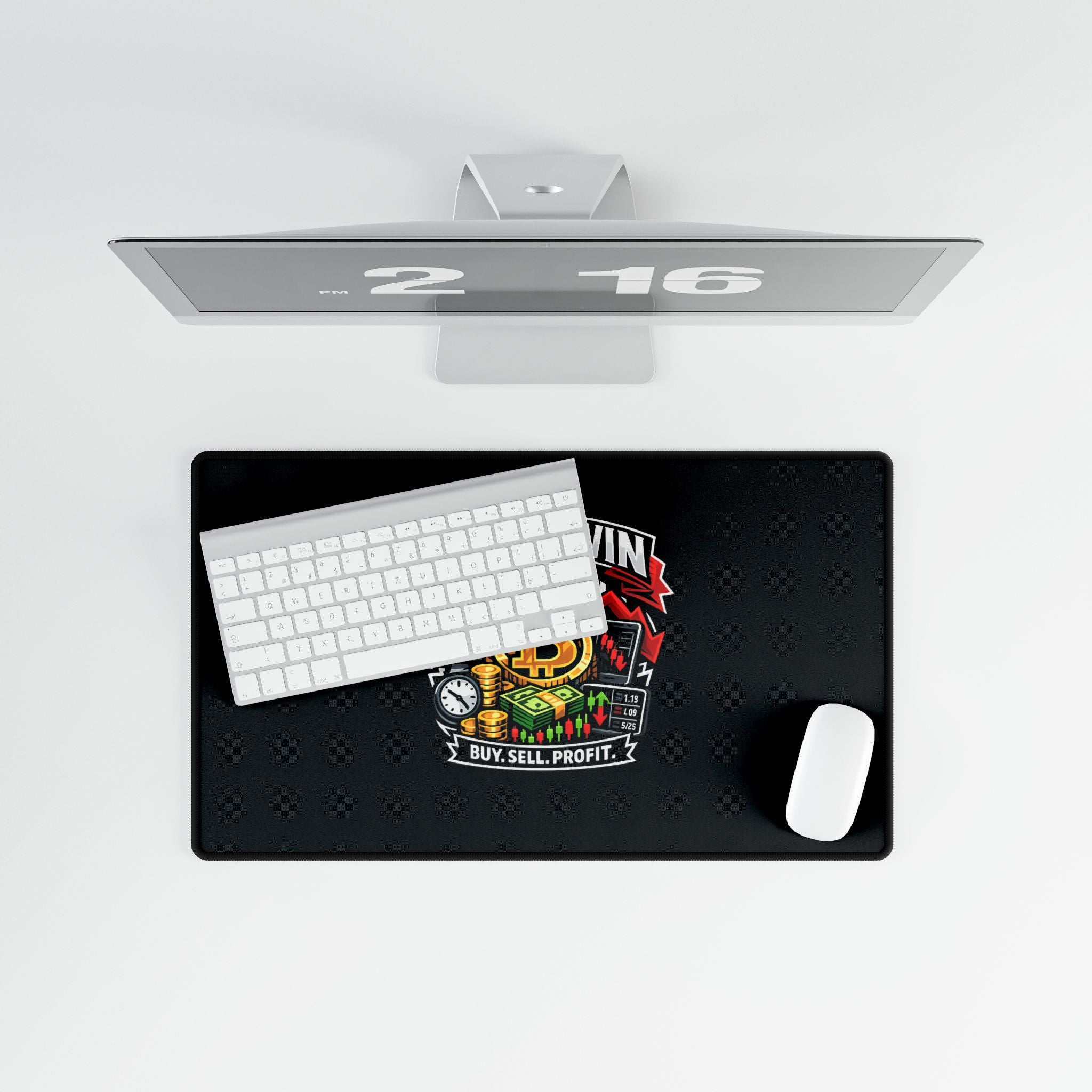 Trading Desk Mat — "Trade to Win, Buy Sell Profit" Mouse Pad