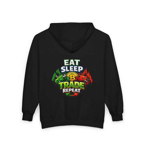Eat Sleep Trade Repeat Zip-Up Hoodie