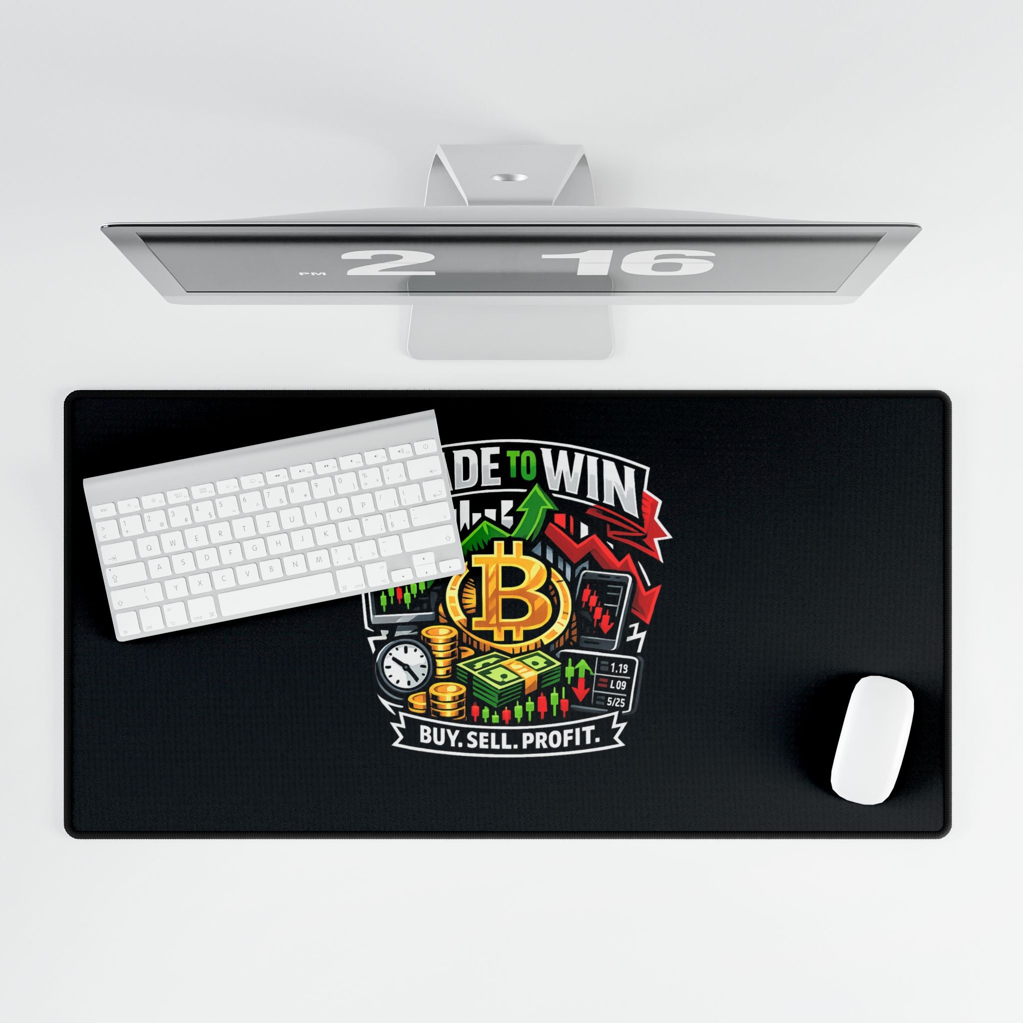 Trading Desk Mat — "Trade to Win, Buy Sell Profit" Mouse Pad